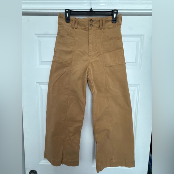 Pilcro High-Rise Wide-Leg Tan Pants - Picture 3 of 8